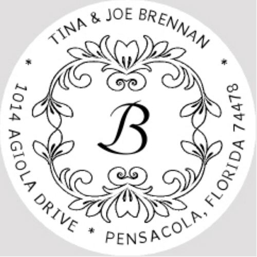 Designer Monogram Address Seal Size 2"
